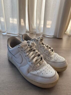 Nike White/Cream Air Force 1 Low Sneakers